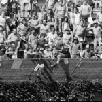 Wrigley Field bleachers 1970 - fans with "the basket"